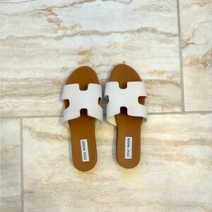 Steve Madden sandals white brown NWT size 8 1/2